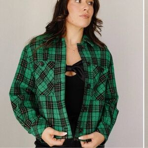 Lizard Thicket Green Plaid Button Down Shirt